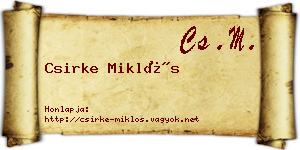Csirke Miklós névjegykártya