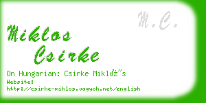 miklos csirke business card